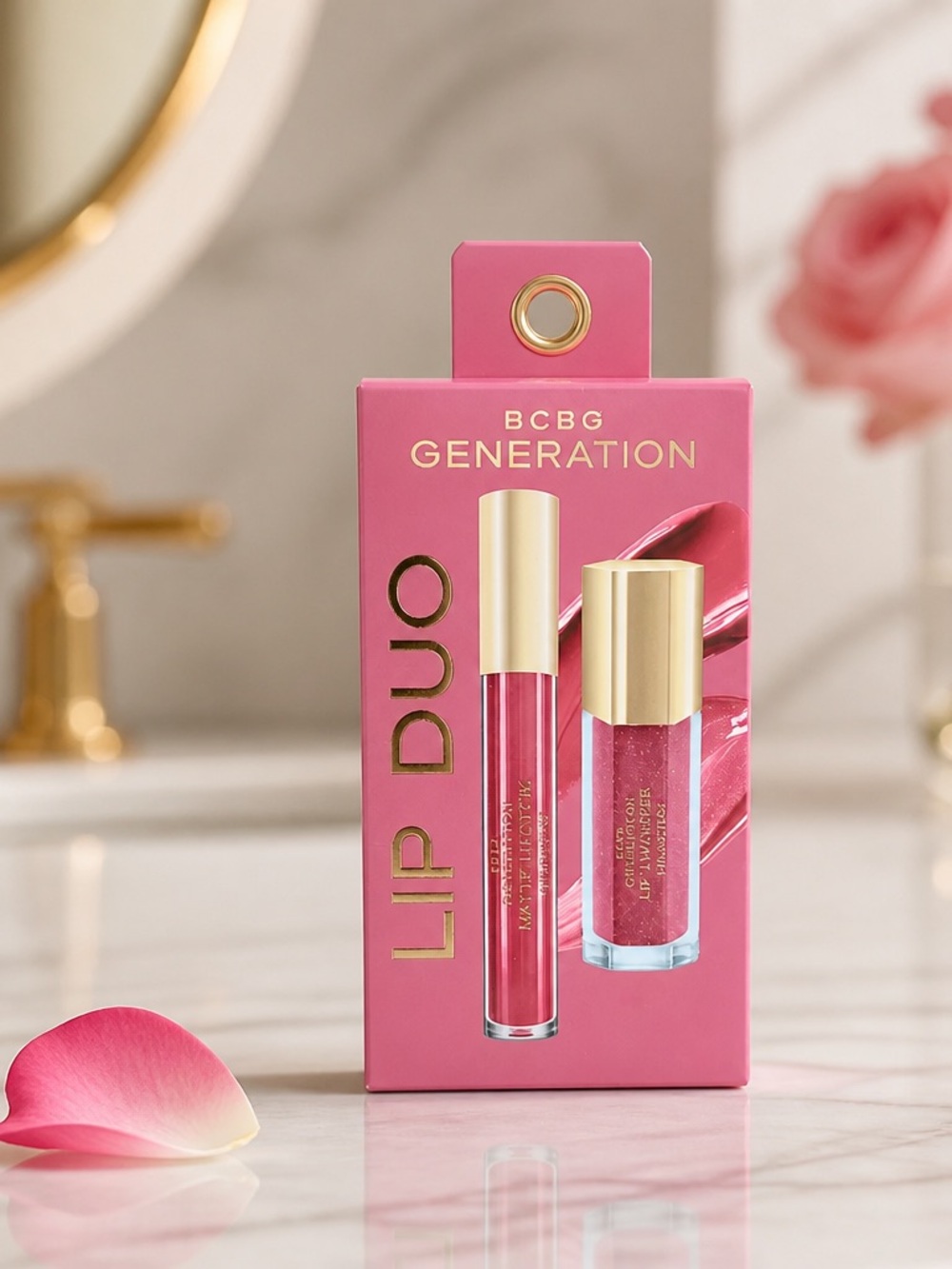 BCBG Generation Pink Lip Duo Gloss & Lip Color Set New